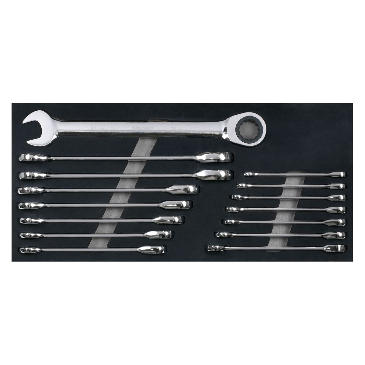 Sealey Combination Ratchet Spanner Set 15pc Metric S01247