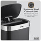 Baridi Sensor Bin 50L - Black/Stainless Steel DH281