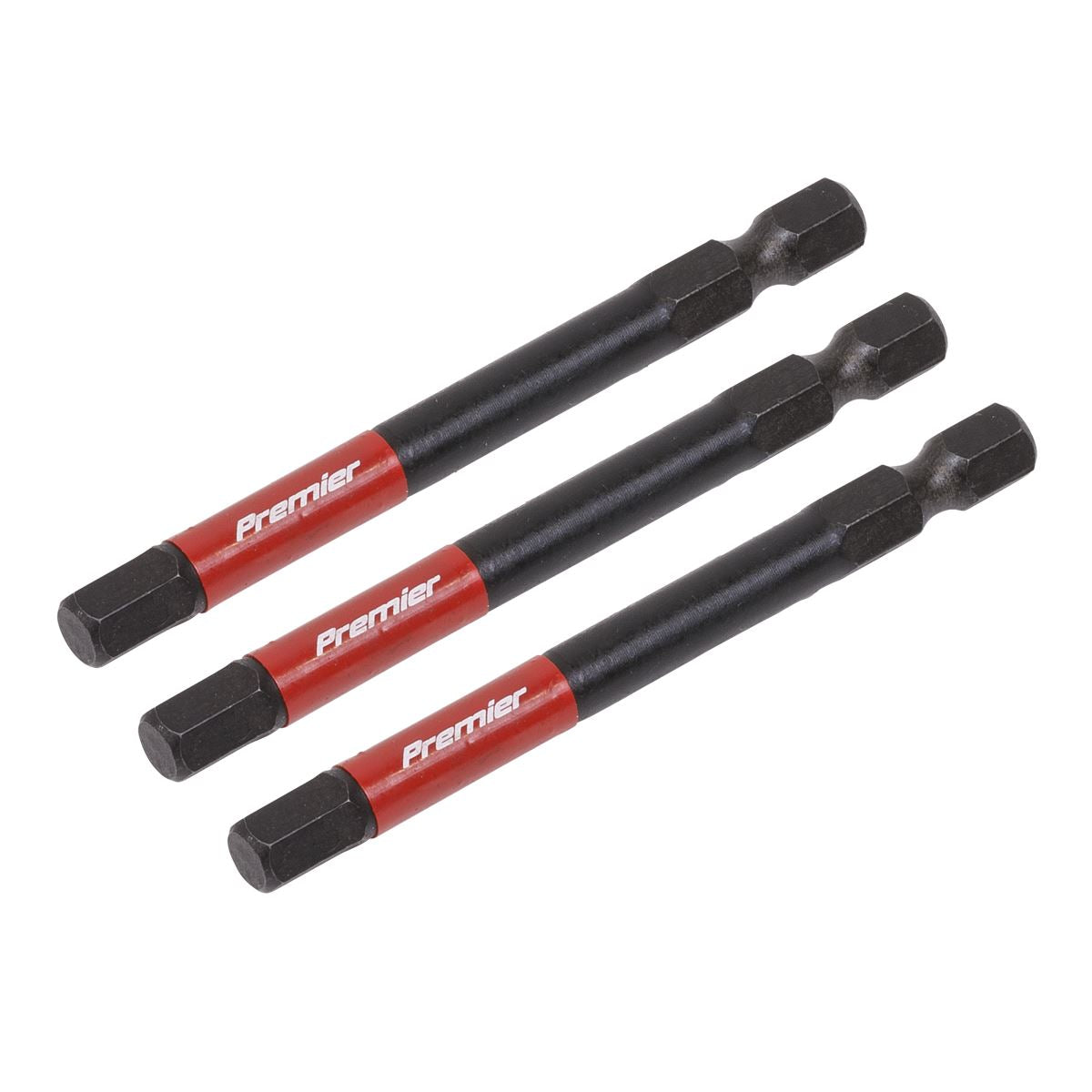 Sealey Premier Hex 6mm Impact Power Tool Bits 75mm - 3pc AK8264