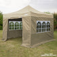 Dellonda Premium Gazebo/Marquee Side Walls/Doors/Windows, Fits 3 x 3m Models - Beige DG146