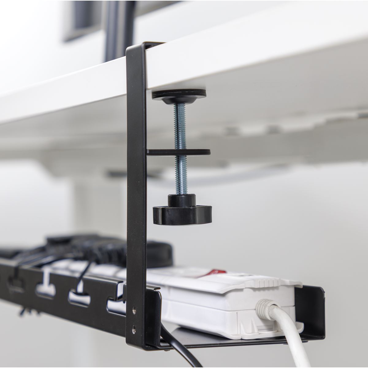Dellonda Extendable Cable Management Tray 435/730 x 130 x 190 - Black DH276