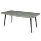 Sealey Dellonda Buxton Rattan Wicker Outdoor Dining Table with Clear Tempered Glass Top, Grey DG78