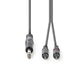 Nedis Stereo Audio Cable 6.35mm Male to 2x RCA Male 3m Grey COTH23300GY30