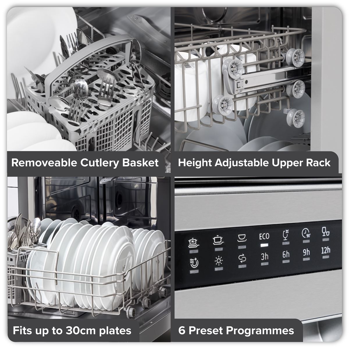 Baridi Freestanding Dishwasher 60cm Wide 13 Place Settings - Silver DH280
