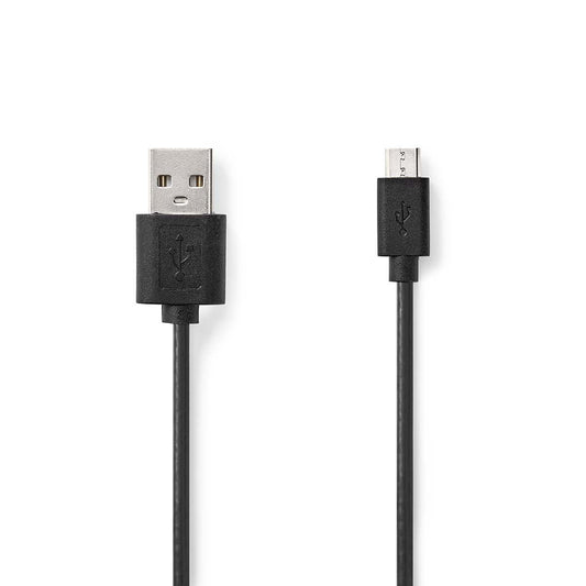 USB Cable USB 2.0 USB-A Male USB Micro-B Male 7.5W 480Mbps Nickel Plated 1m
