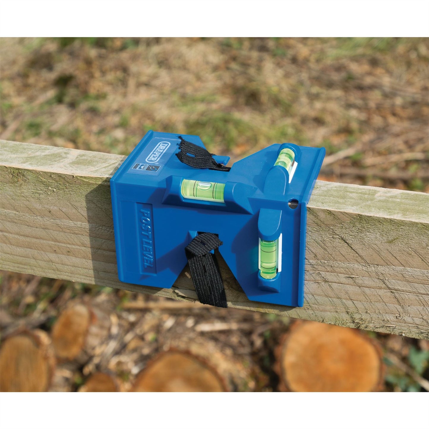 Draper Rigid Post / Pipe Level with Elastic Band 2-Horizontal & 1-Vertical Vials - 75042