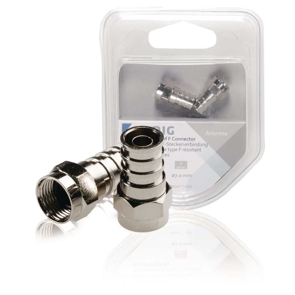 Konig Weatherproof F connector male 7.00mm (2 Pieces) metal