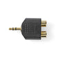 Nedis Stereo 10x Audio Adapter 3.5mm Male to 2x RCA Female Black - CAGP22940BKG