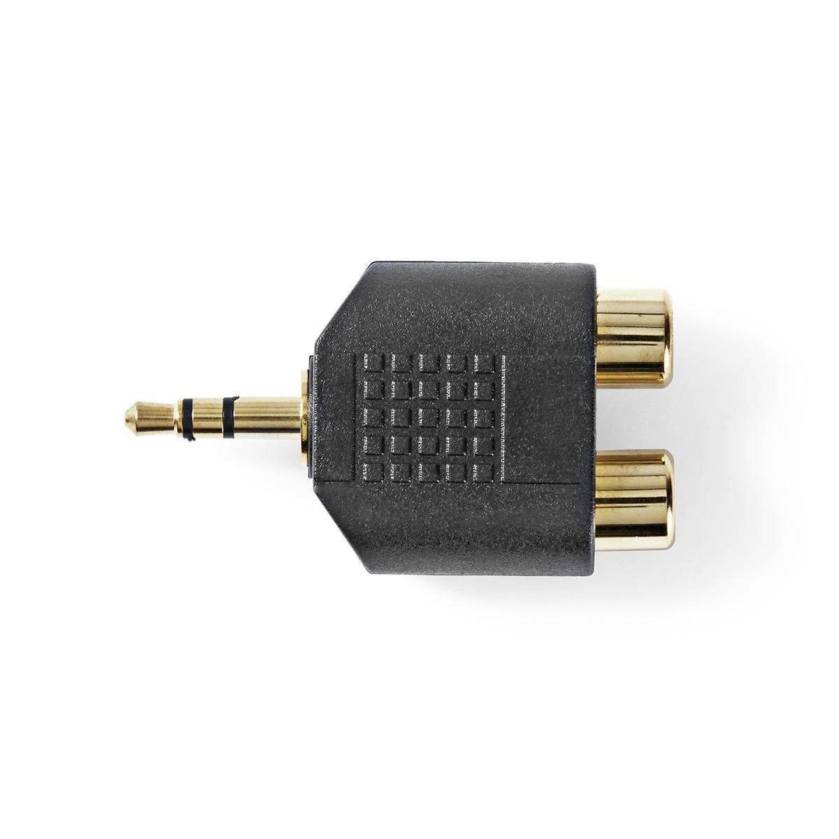 Nedis Stereo 10x Audio Adapter 3.5mm Male to 2x RCA Female Black - CAGP22940BKG