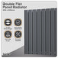 Baridi Horizontal Radiator Contemporary Double Flat Panel Design 600 x 910mm � Anthracite DH341
