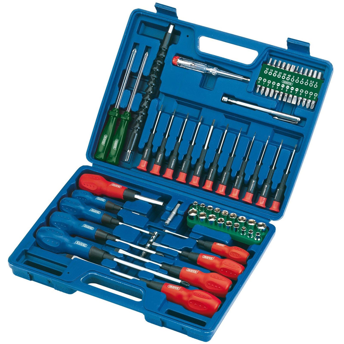 Draper Screwdriver Set 70 Piece Socket Bit Tool Kit Set Precision Mechanics SS70 - 40850