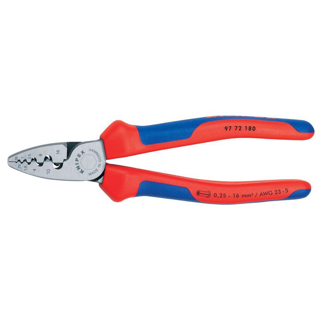 Knipex Crimping plier for end sleeves (ferrules), 180mm - KP-9772180