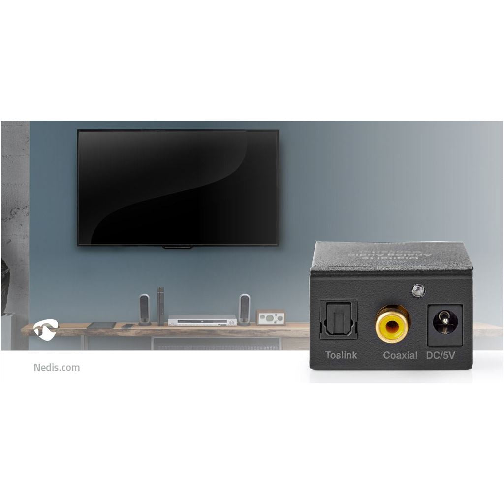 Digital Audio Converter 1-way Connection input 1x Digital RCA/1x TosLink output - ACON2510BK