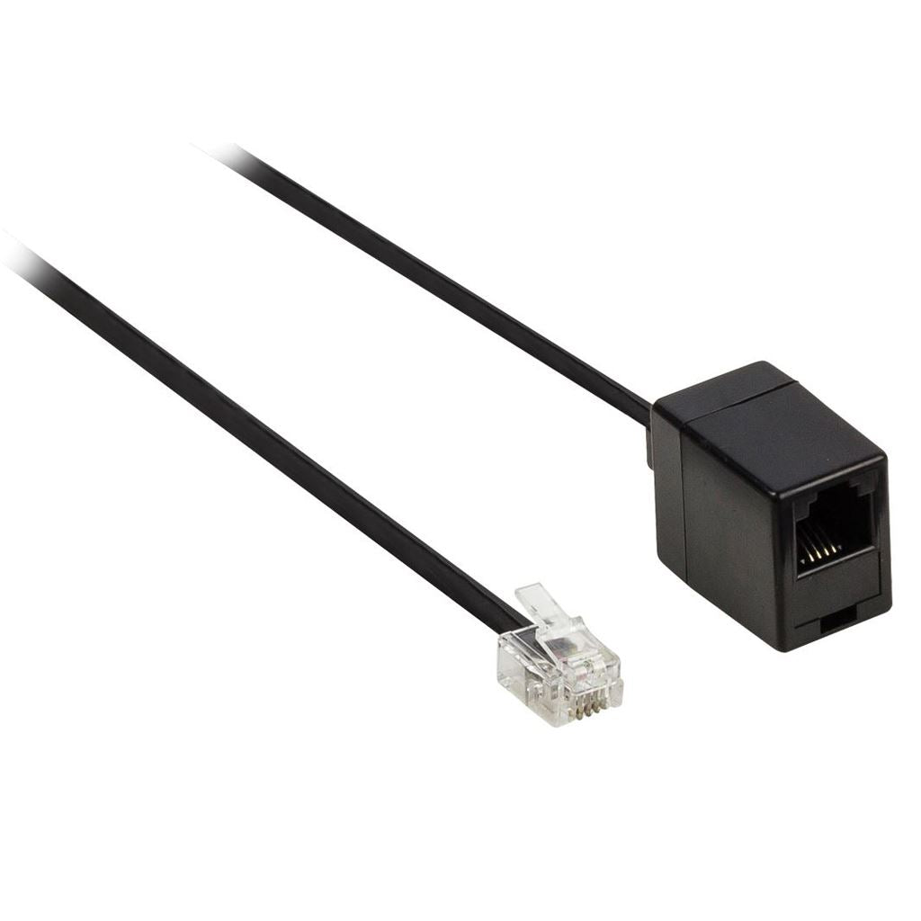 Valueline Telecom extension cable RJ11 male to RJ11 female 10m black - TCGP90205BK100
