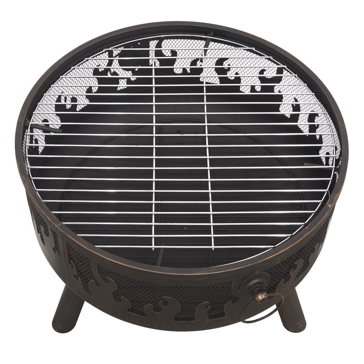 Dellonda Deluxe Firepit Fireplace Outdoor Patio Heater, Cooking Grill & Poker DG117