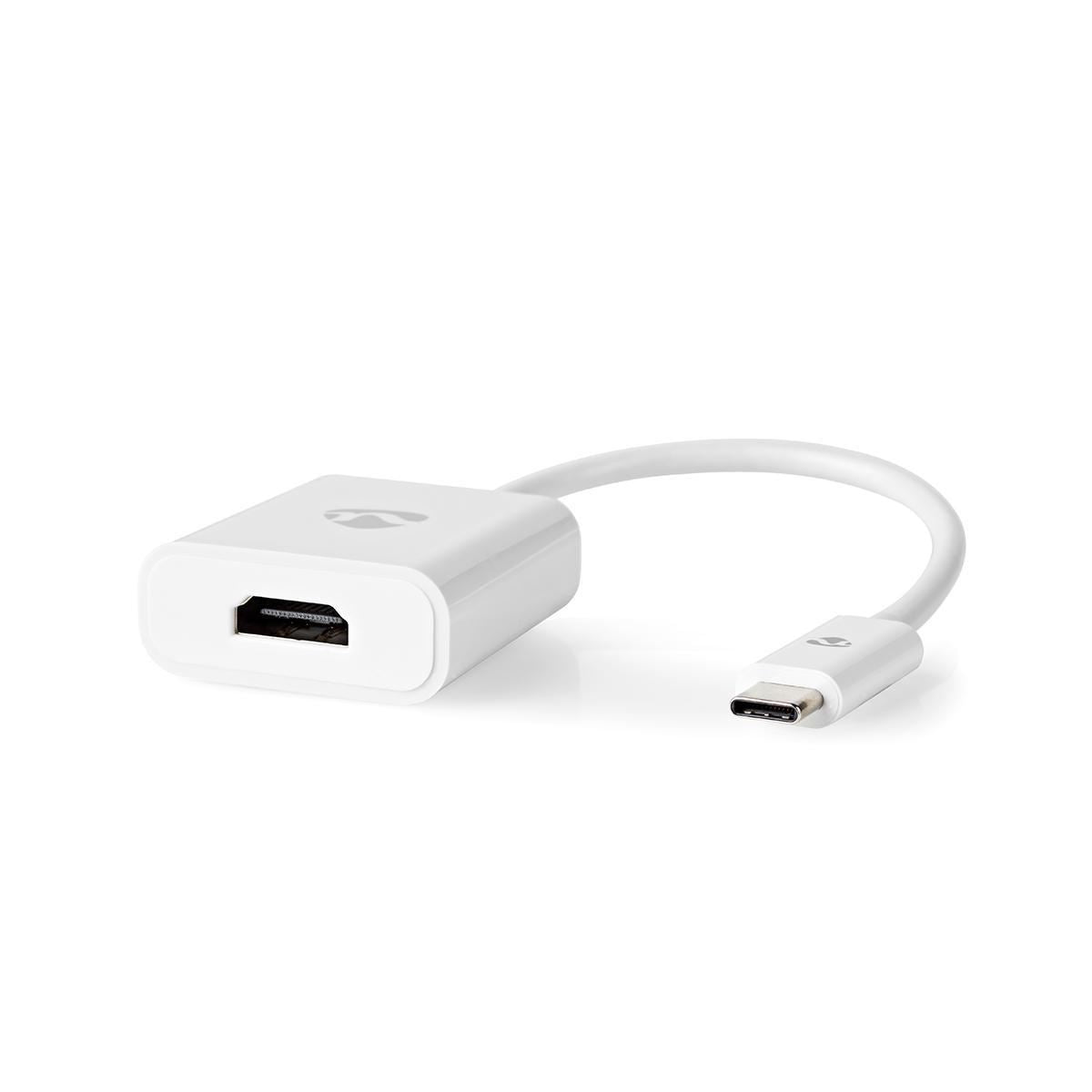 Nedis USB Type-C Adapter Cable Type-C Male to HDMI Female 0.2m (White) - CCGB64651WT02