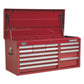 Sealey Topchest 14 Drawer with Ball Bearing Slides Heavy-Duty - Red AP41149