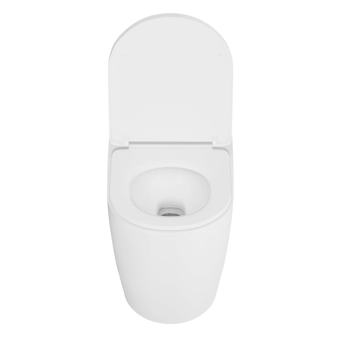 Baridi Back-to-Wall Toilet with Soft Close Seat & Rimless Flush � White DH334