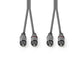 Nedis Stereo Audio Cable 2x RCA Male to 2x RCA Male 5m Grey COTH24200GY50