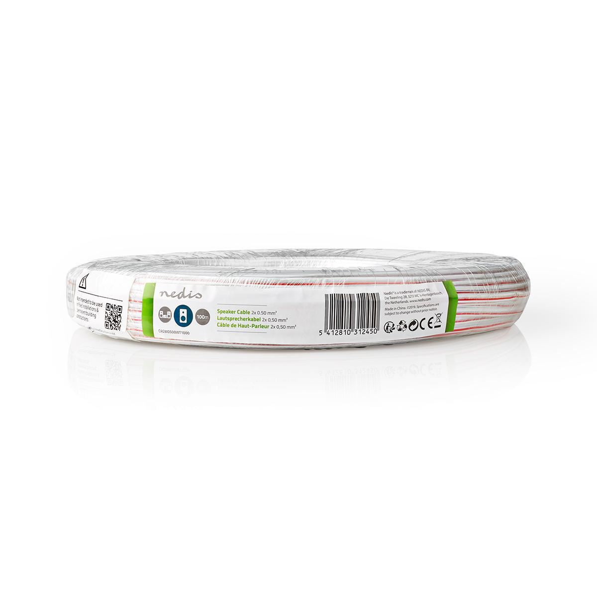 Nedis Speaker Cable 2x 0.50 mm2 100m Wrap White - CAGW0500WT1000