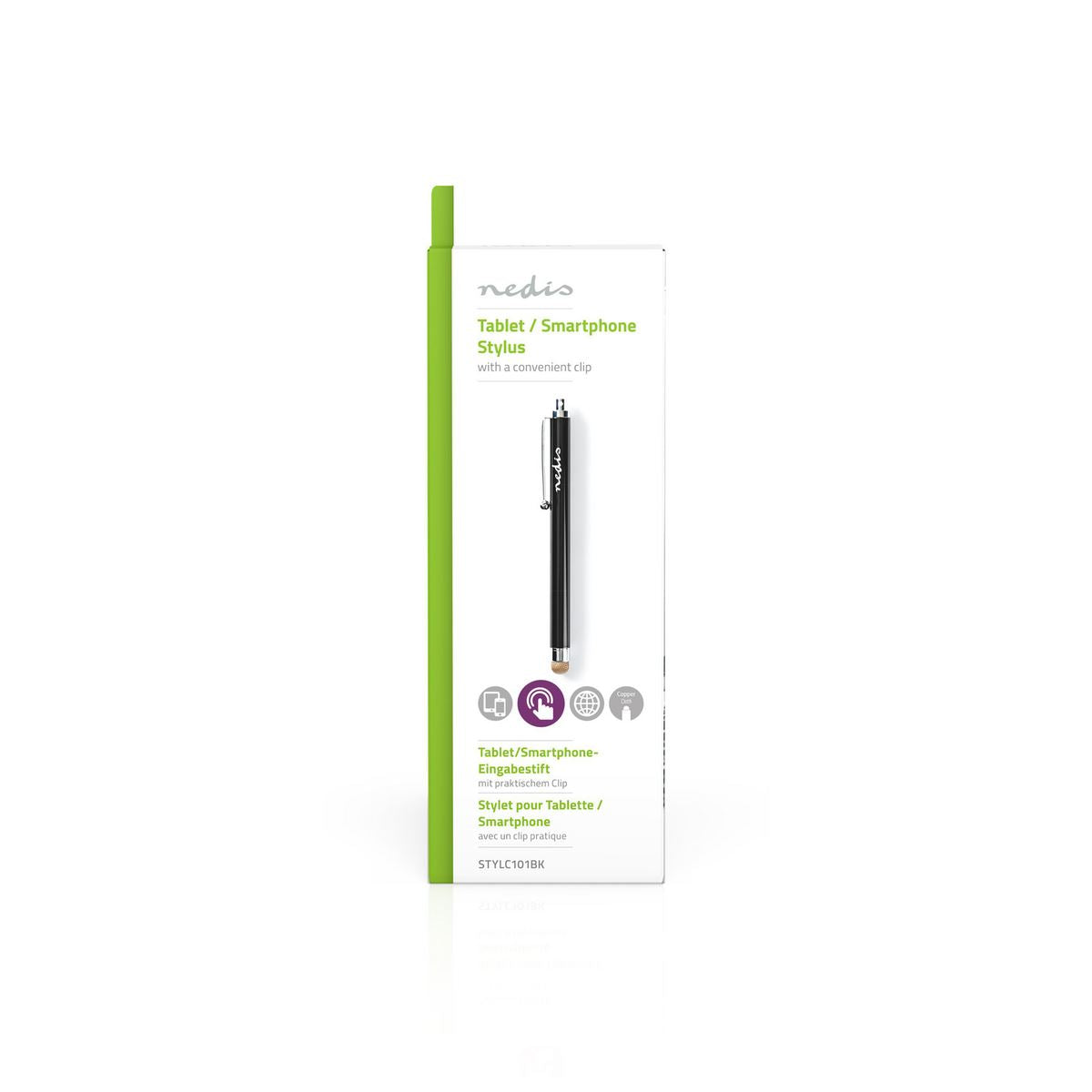 Nedis Stylus With Copper Cloth Tip Metal Black - STYLC101BK