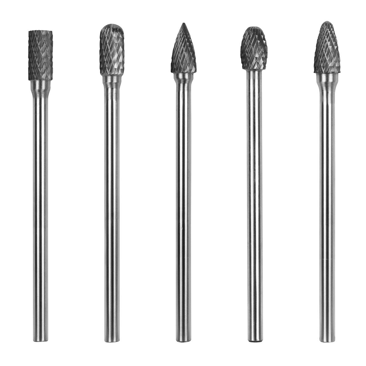 Sealey Tungsten Carbide Rotary Burr Set Extra-Long 5pc SDBK5XL