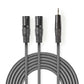 Nedis XLR Audio Cable 2x XLR 3-Pin Male to 3.5mm Male 1.5m Grey COTH15310GY15