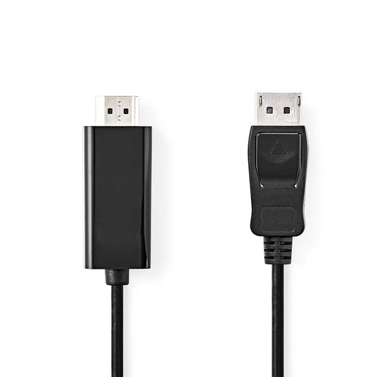 DisplayPort Cable DisplayPort Male HDMI Connector 1080p Nickel Plated 1m Round