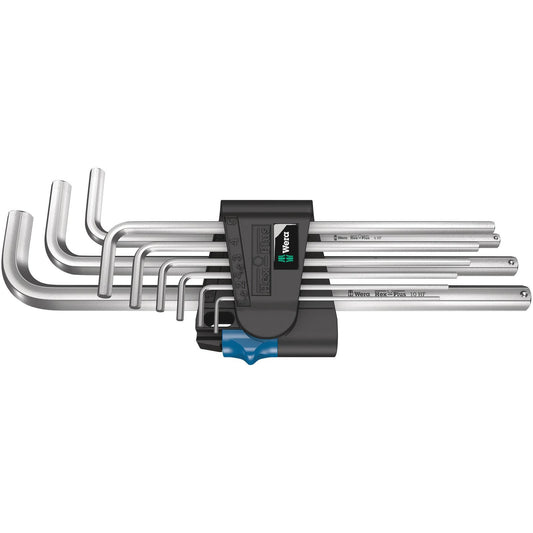 Wera 950/9 L Hex-Plus Hf 1 Chrome-Plated L-Key Set 9Pc 022130