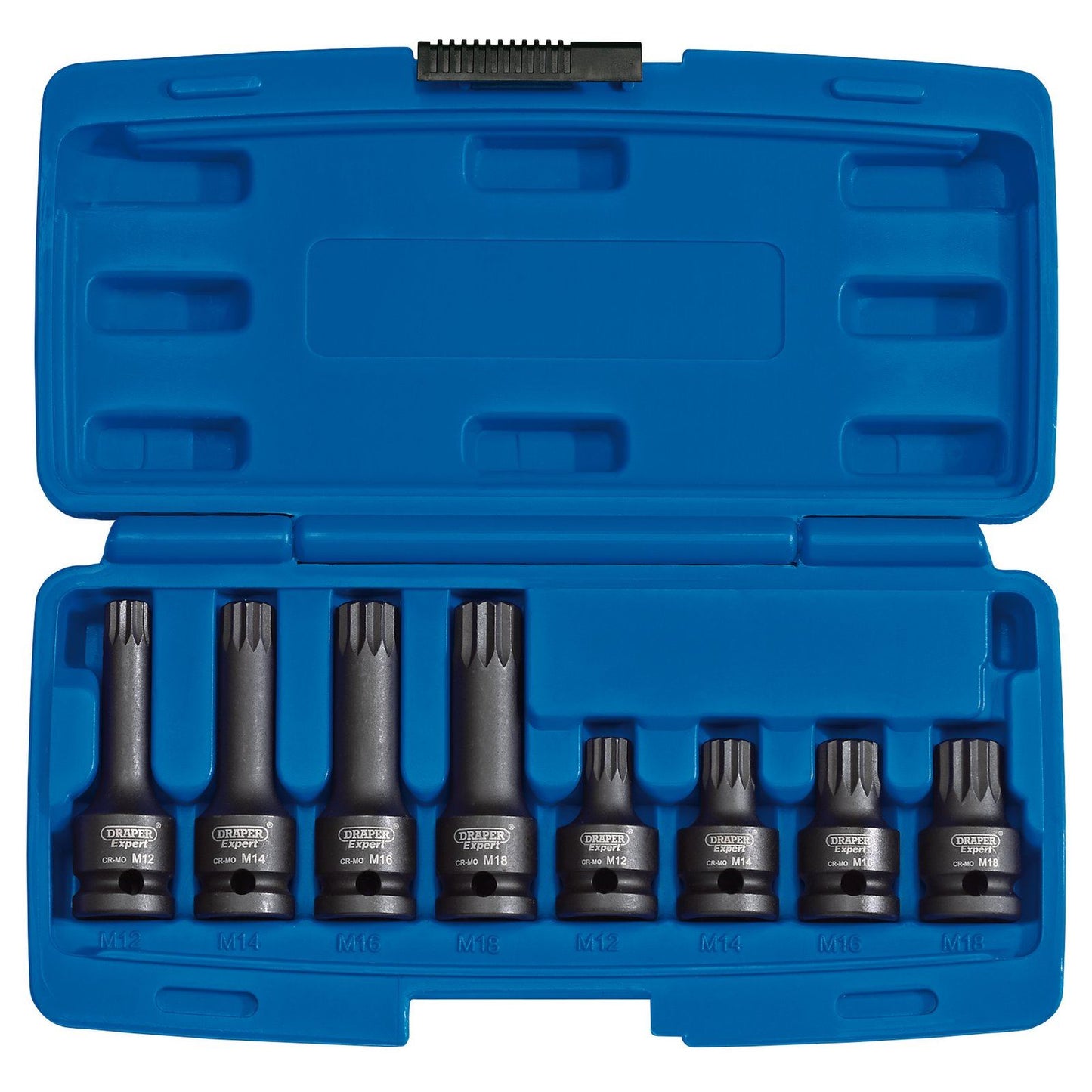 Draper 49460 8 Piece 1/2" Drive Impact Tamperproof Spline Set, M12,M14,M16,M18