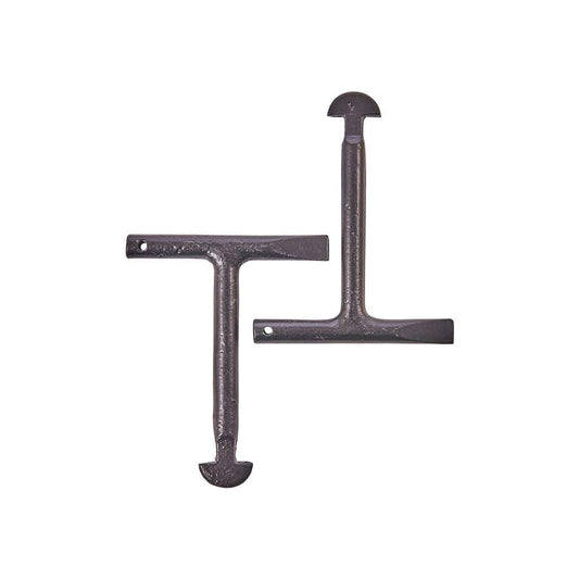 2 piece Standard Manhole Cover Key Heat Treated Carbon Steel T-Handle D Shaped - C3185