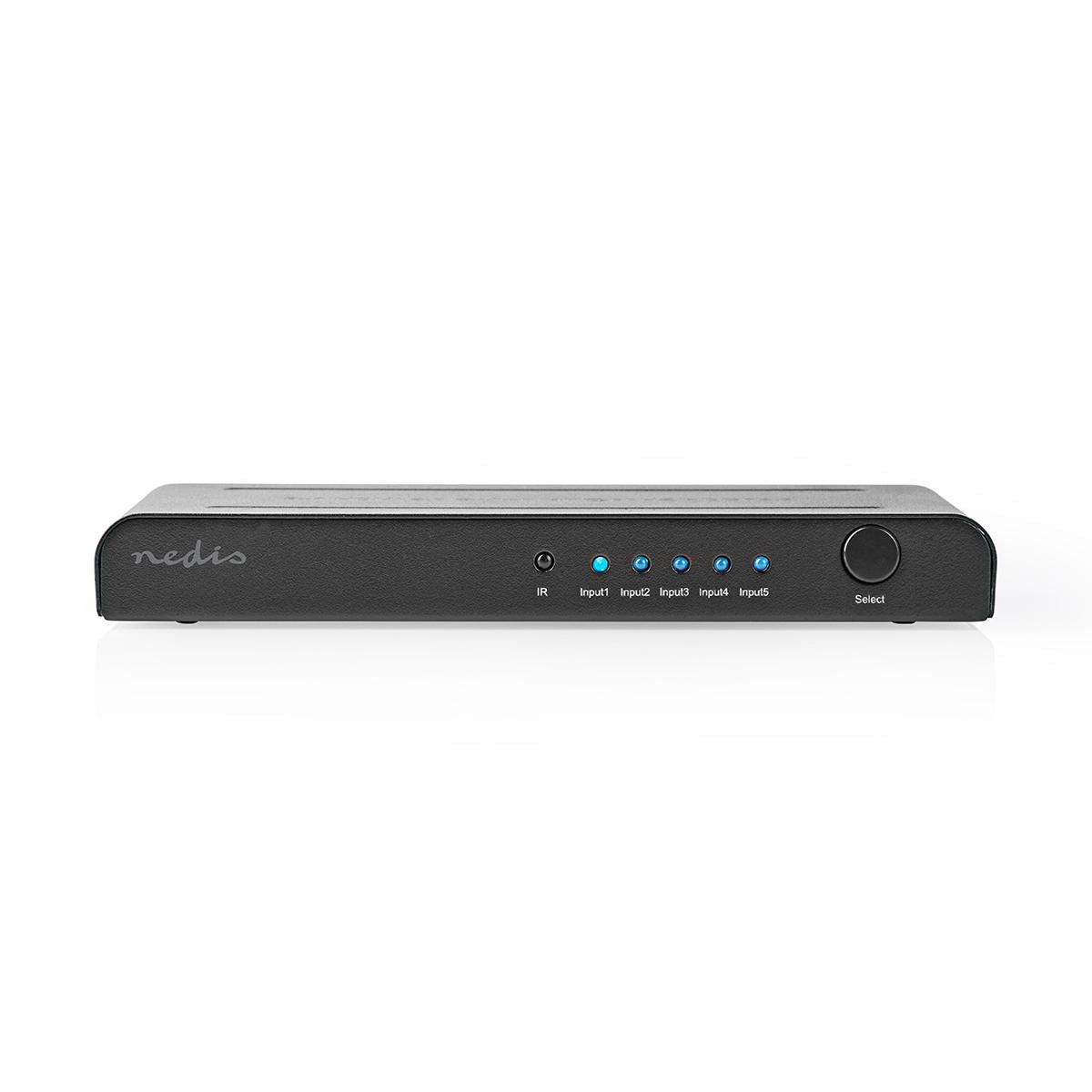 Nedis HDMI Switch 5-Port to 5x HDMI Input 1x HDMI Output 4K2K@60FPS/HDCP2.2 - VSWI3475AT