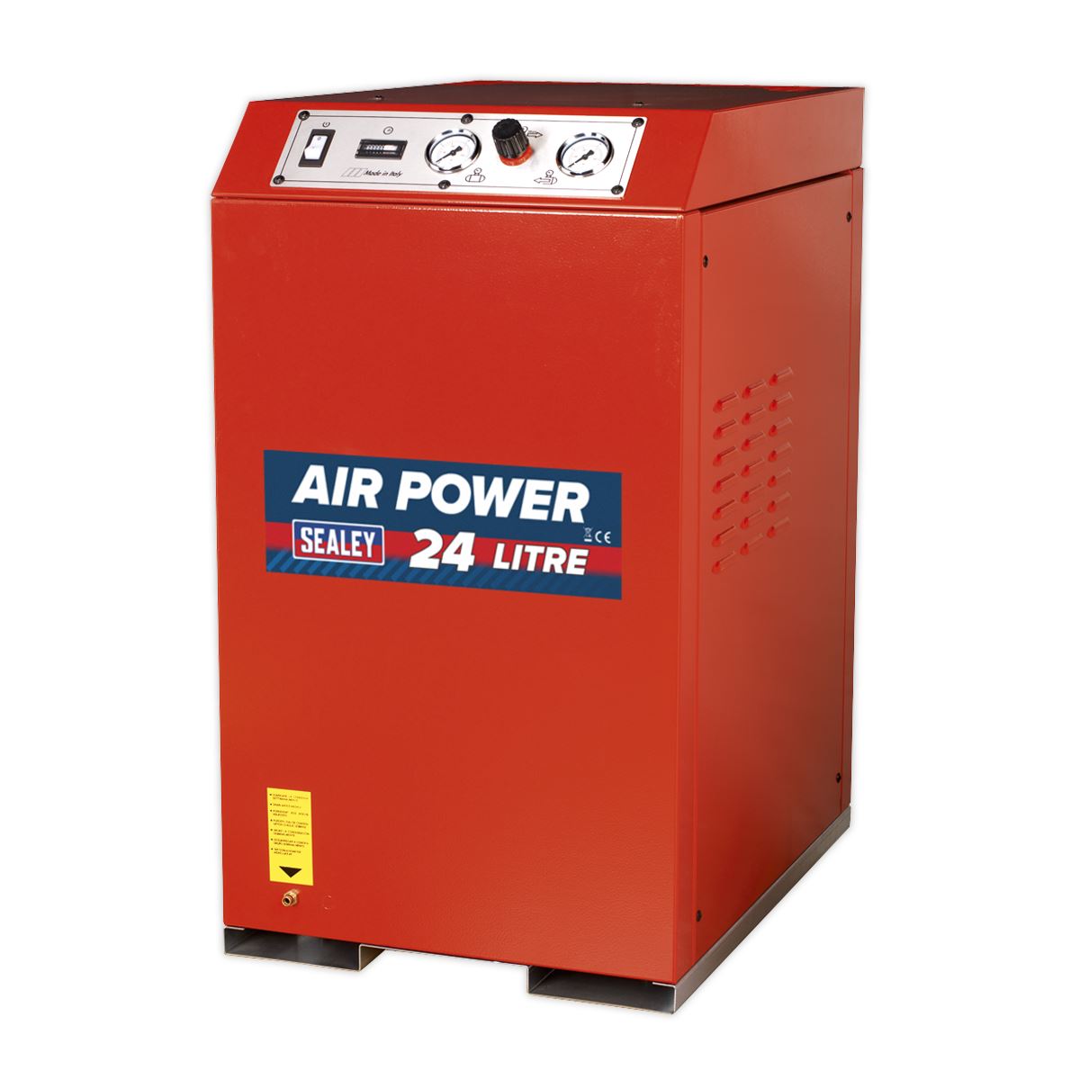 Sealey Air Compressor 24L V-Twin Direct Dr 2.5hp Cabinet Low Noise SAC82425VLN