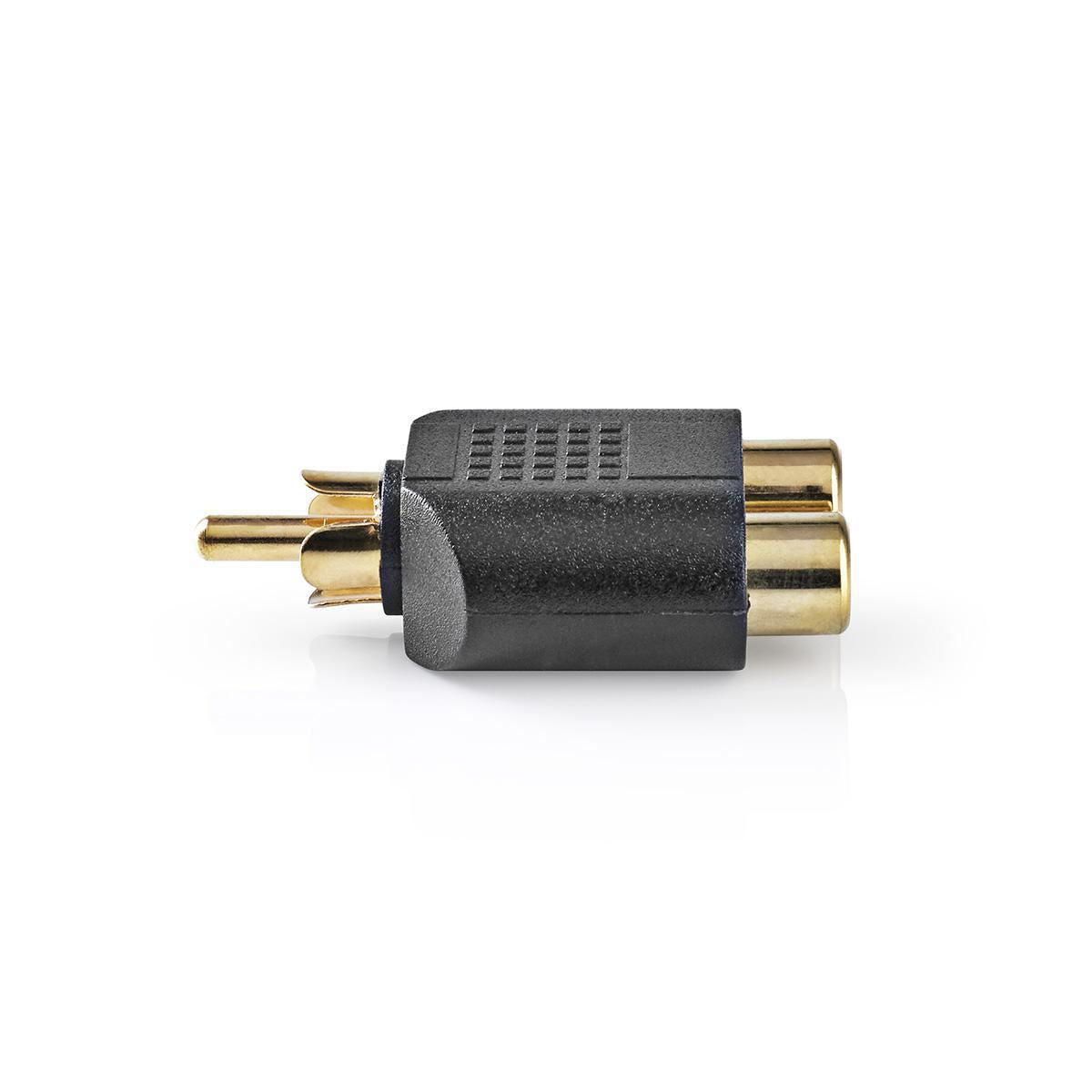 Nedis Subwoofer Adapter RCA Male to 2x RCA Female 10 pieces Black CAGP24940BKG