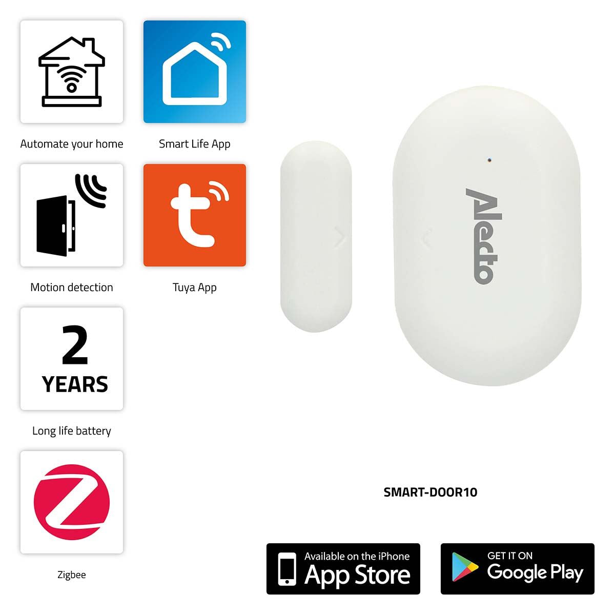 Alecto SMART-DOOR10 Smart Zigbee door/window contact sensor