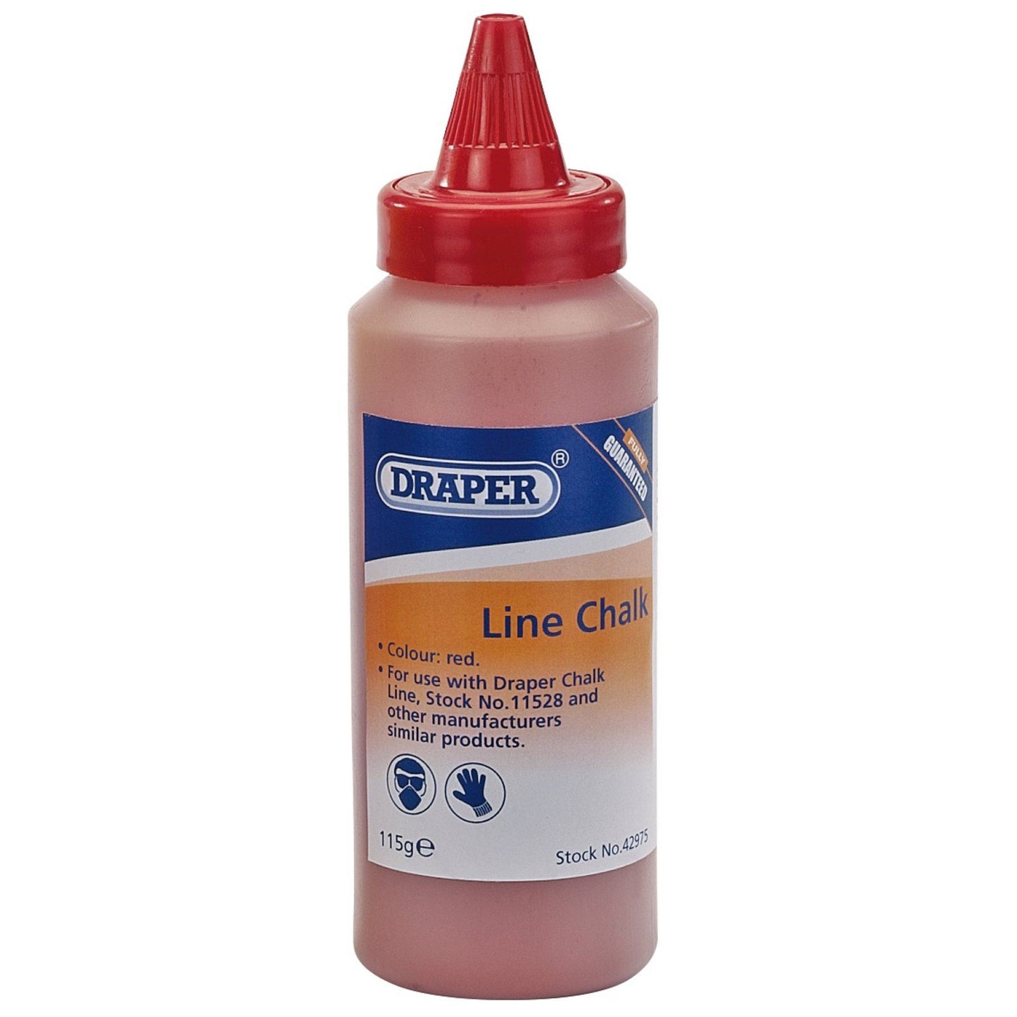 1x Draper 115g Plastic Bottle Of Red Chalk For Chalk Line - 42975