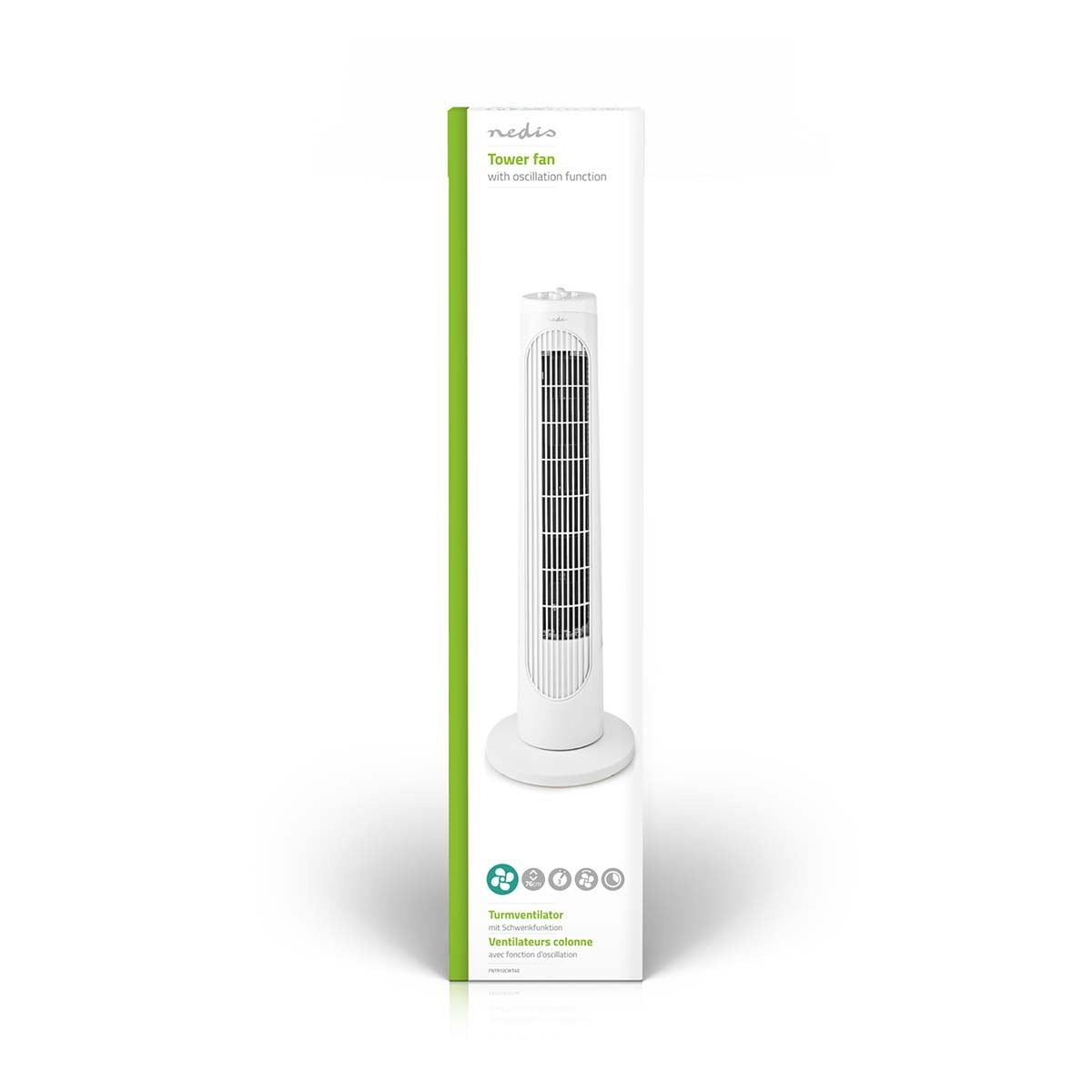Nedis Tower Fan Height 76 cm 3-Speed Oscillation 50W White