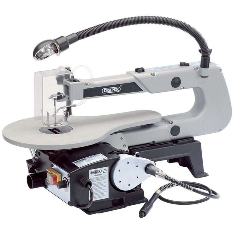 Draper 405mm 90W 230V Variable Speed Fretsaw Flexible Drive Shaft & Worklight - 22791
