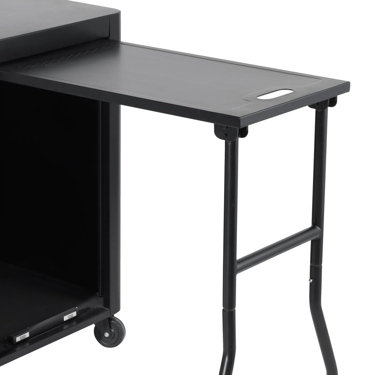 Dellonda BBQ/Plancha Workstation Trolley/Cupboard/Extension Table/Utensil Hooks