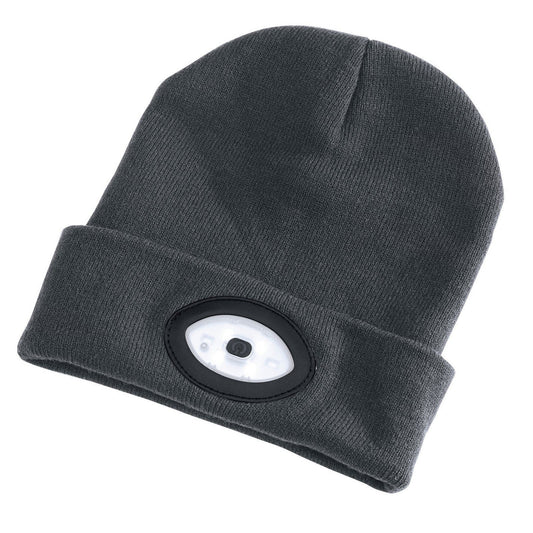 Draper Beanie Hat with 1W Rechargeable Torch - 100 Lumens (Grey, One Size) - 99522