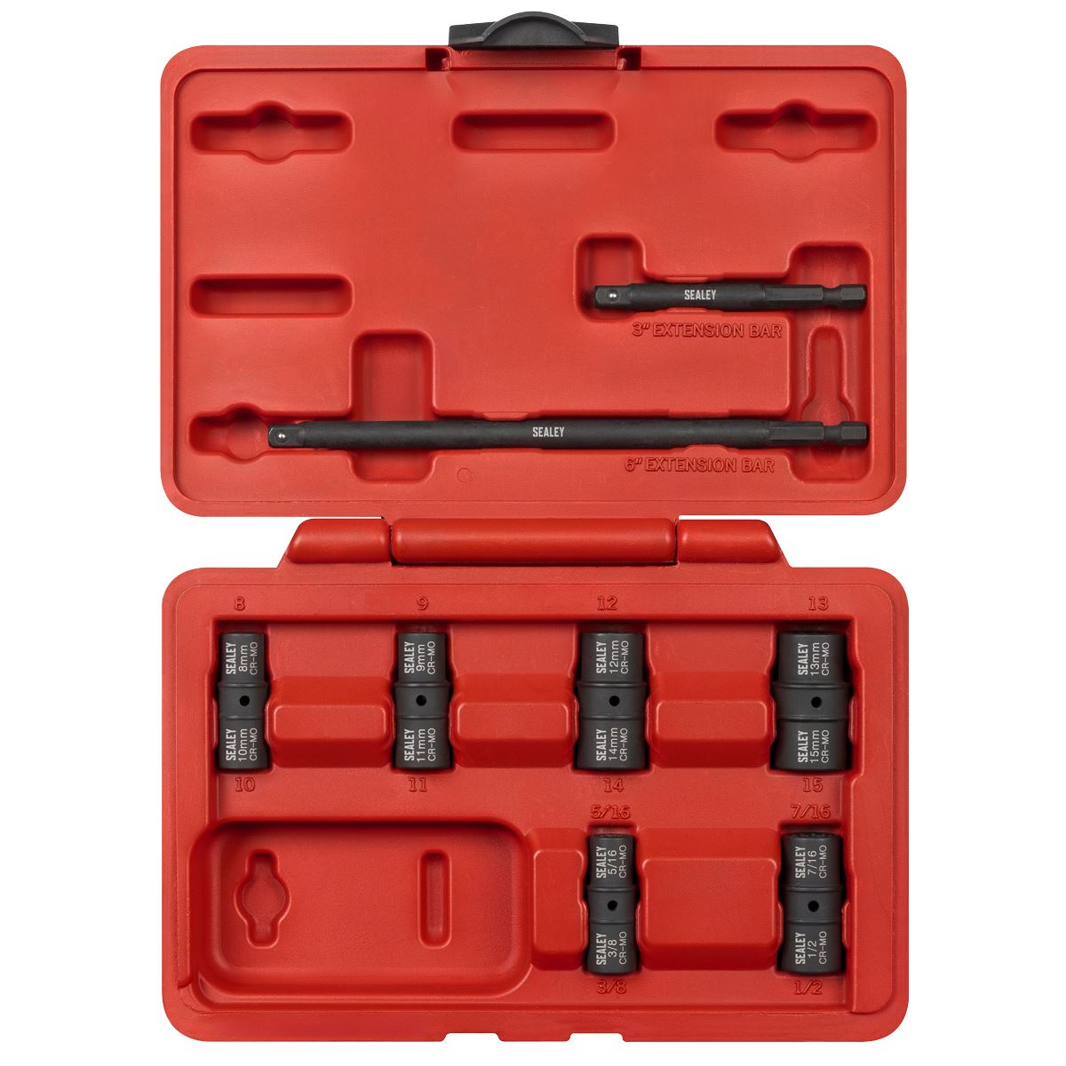 Sealey Flip Socket Set 1/4"Sq Drive 12-Point 8pc SX08