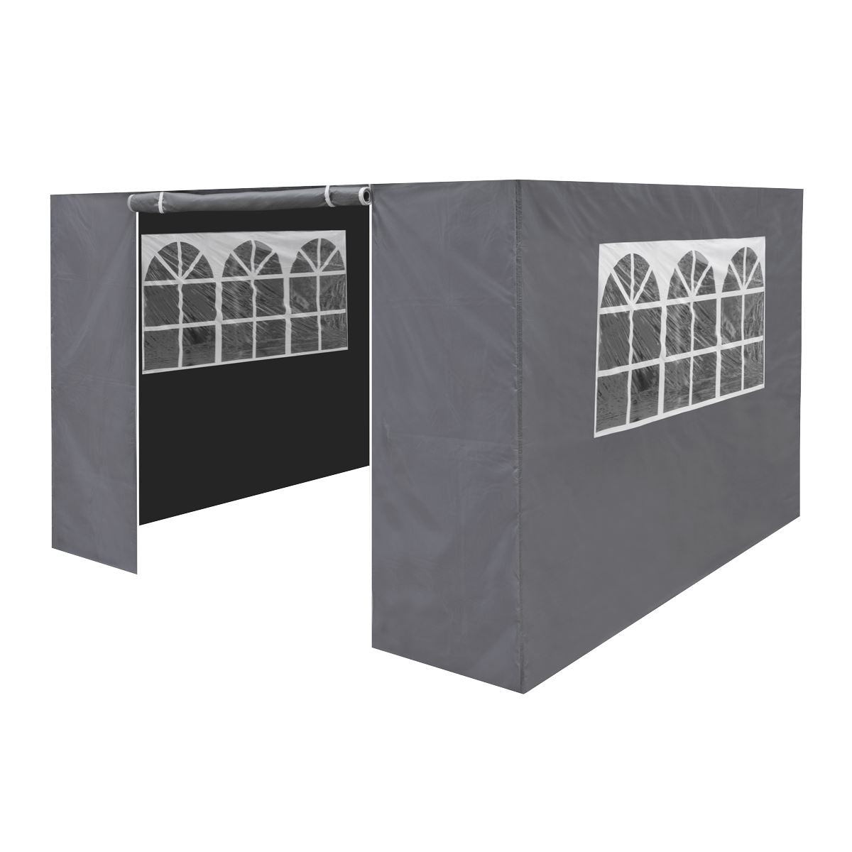Dellonda Premium Gazebo/Marquee Side Walls/Doors/Windows, Fits 3 x 3m Models - Grey DG149