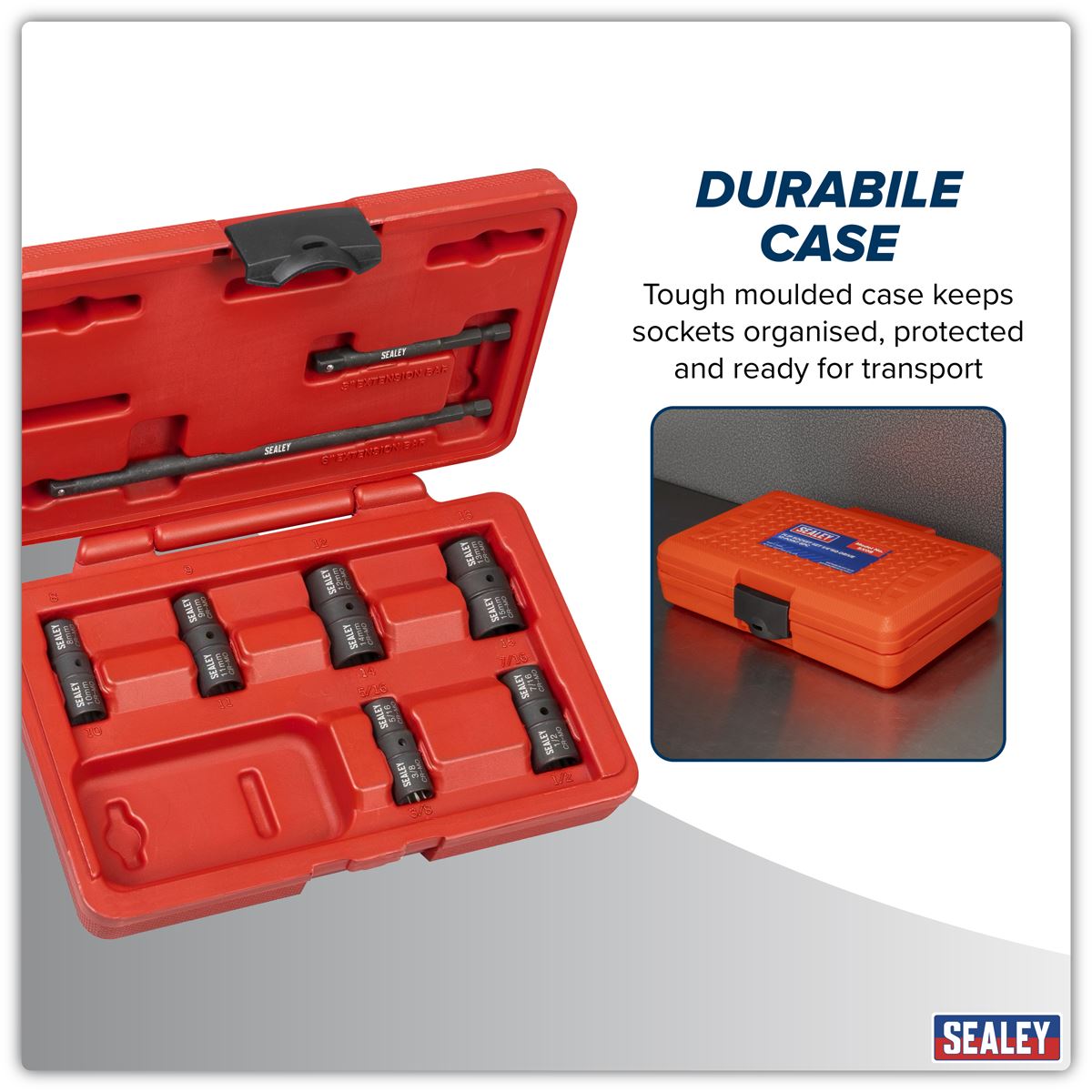 Sealey Flip Socket Set 1/4"Sq Drive 12-Point 8pc SX08