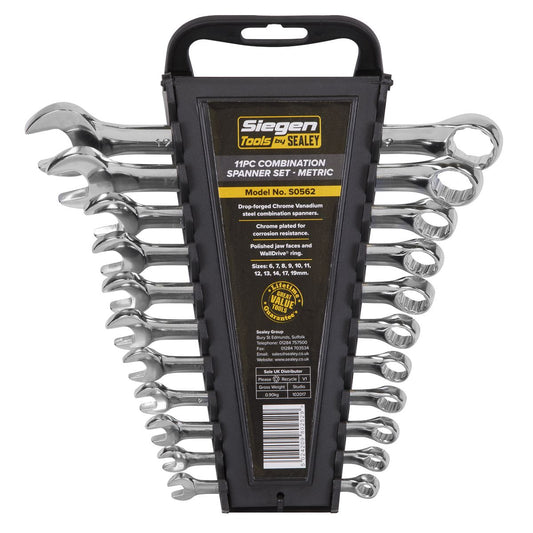 Sealey Combination Spanner Set 11pc Metric S0562