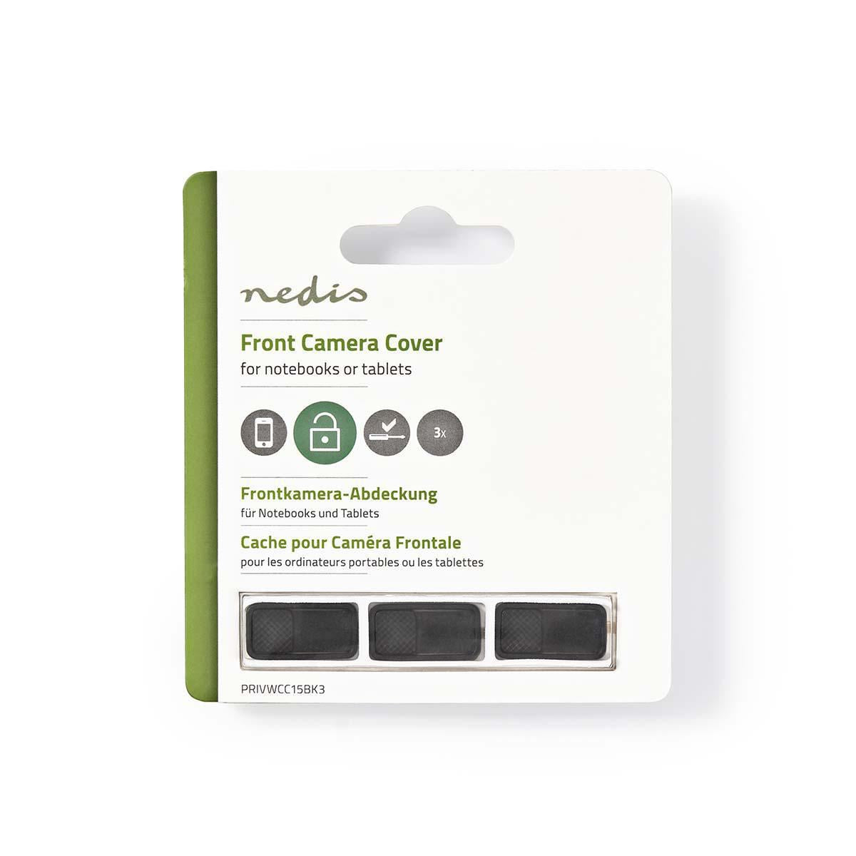 Nedis Privacy Cover For Notebooks and Tablets Quick Installation 3-Pack Black - PRIVWCC15BK3