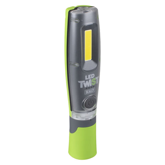 Sealey LED Twist Rechargeable Inspection Light 8W COB & 1W SMD LED1001G
