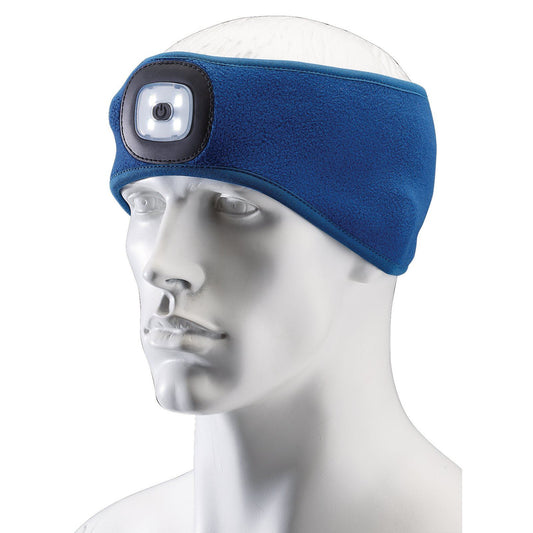 Draper Headband with USB Rechargeable LED Torch, 1W, Blue, One Size HBT-B - 95171