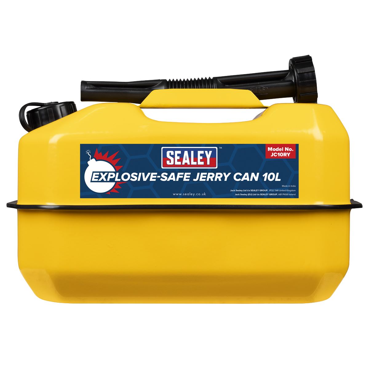 Sealey Explosive-Safe Jerry Can 10L - Yellow JC10RY