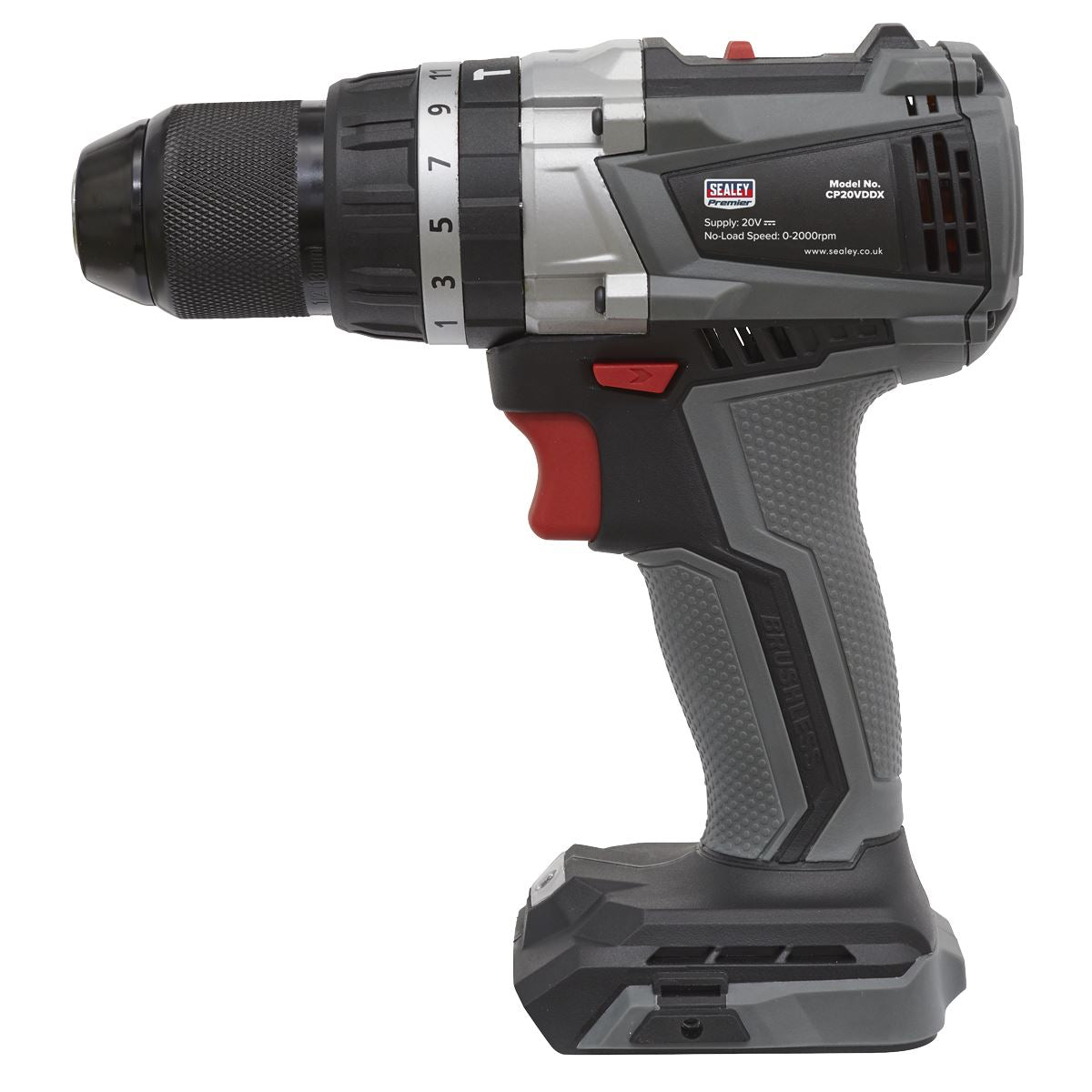 Sealey Brushless Hammer Drill/Driver 13mm 20V - Body Only CP20VDDX