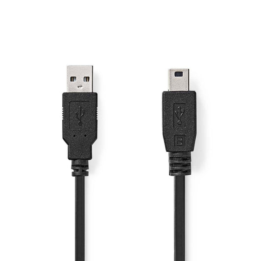 Nedis Cable 2.0 USB-A Male USB Mini-B 5 pin Male 480 Mbps Nickel Plated 3m Black